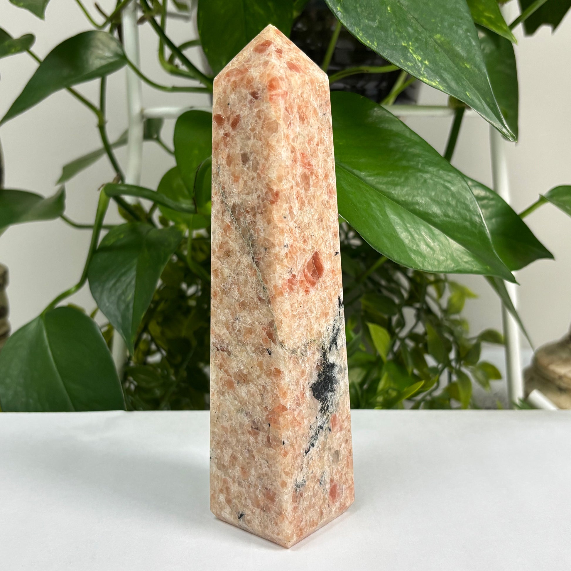 Natural Sunstone Crystal Gemstone Obelisk Tower Point - Gem Avenue
