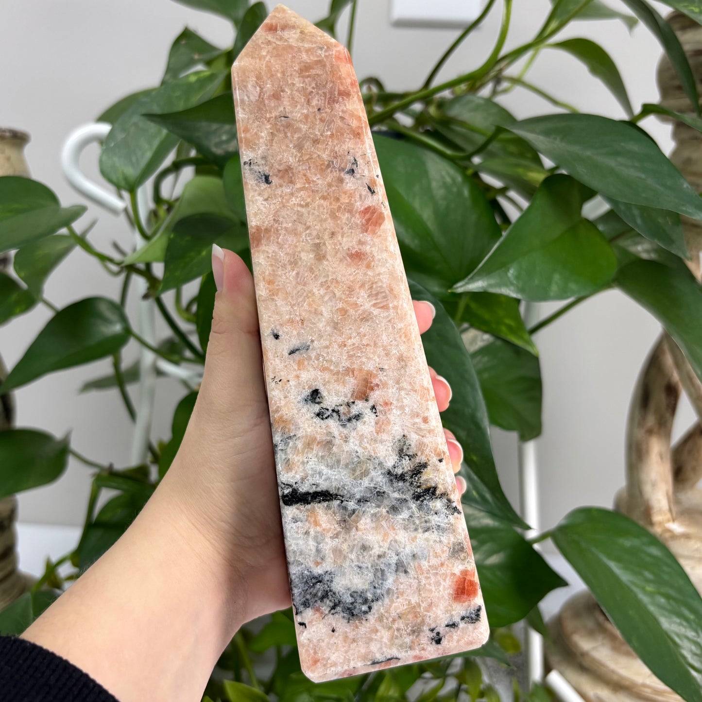 Natural Sunstone Crystal Gemstone Obelisk Tower Point - Gem Avenue