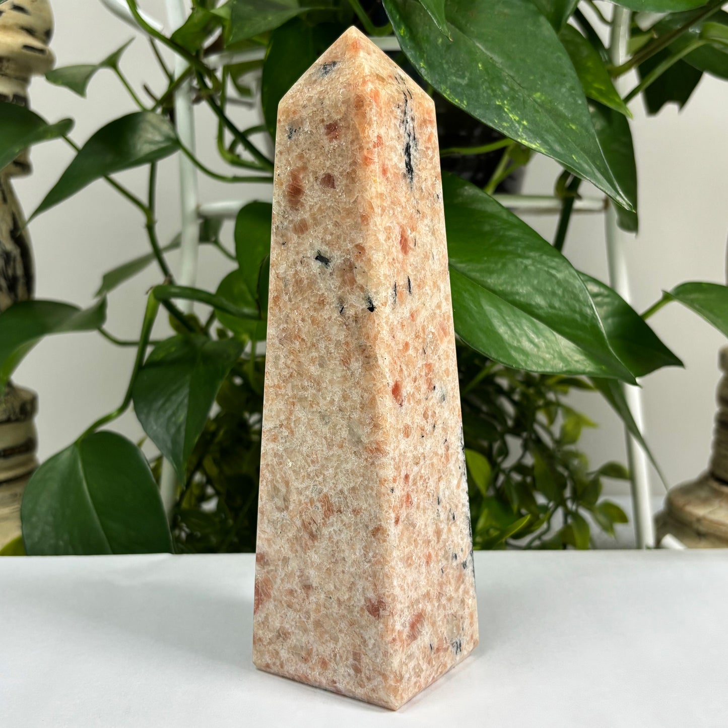 Natural Sunstone Crystal Gemstone Obelisk Tower Point - Gem Avenue