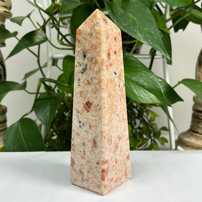 Natural Sunstone Crystal Gemstone Obelisk Tower Point - Gem Avenue