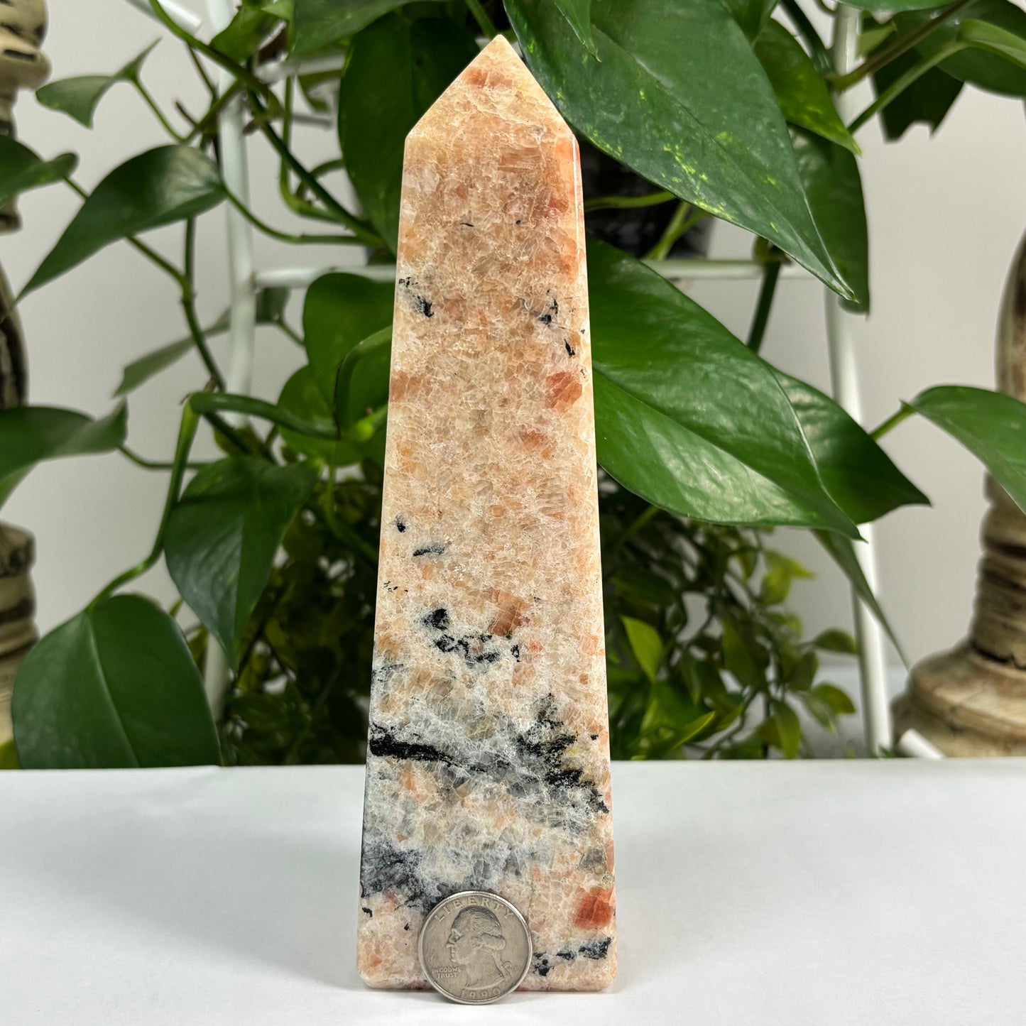 Natural Sunstone Crystal Gemstone Obelisk Tower Point - Gem Avenue