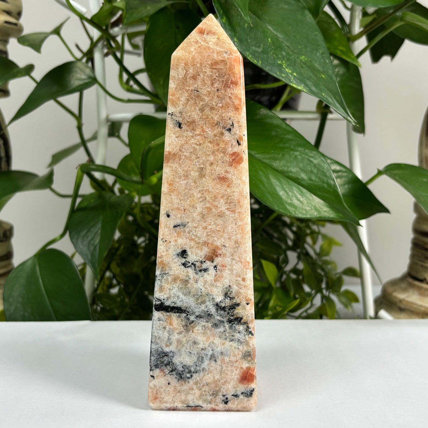 Natural Sunstone Crystal Gemstone Obelisk Tower Point - Gem Avenue