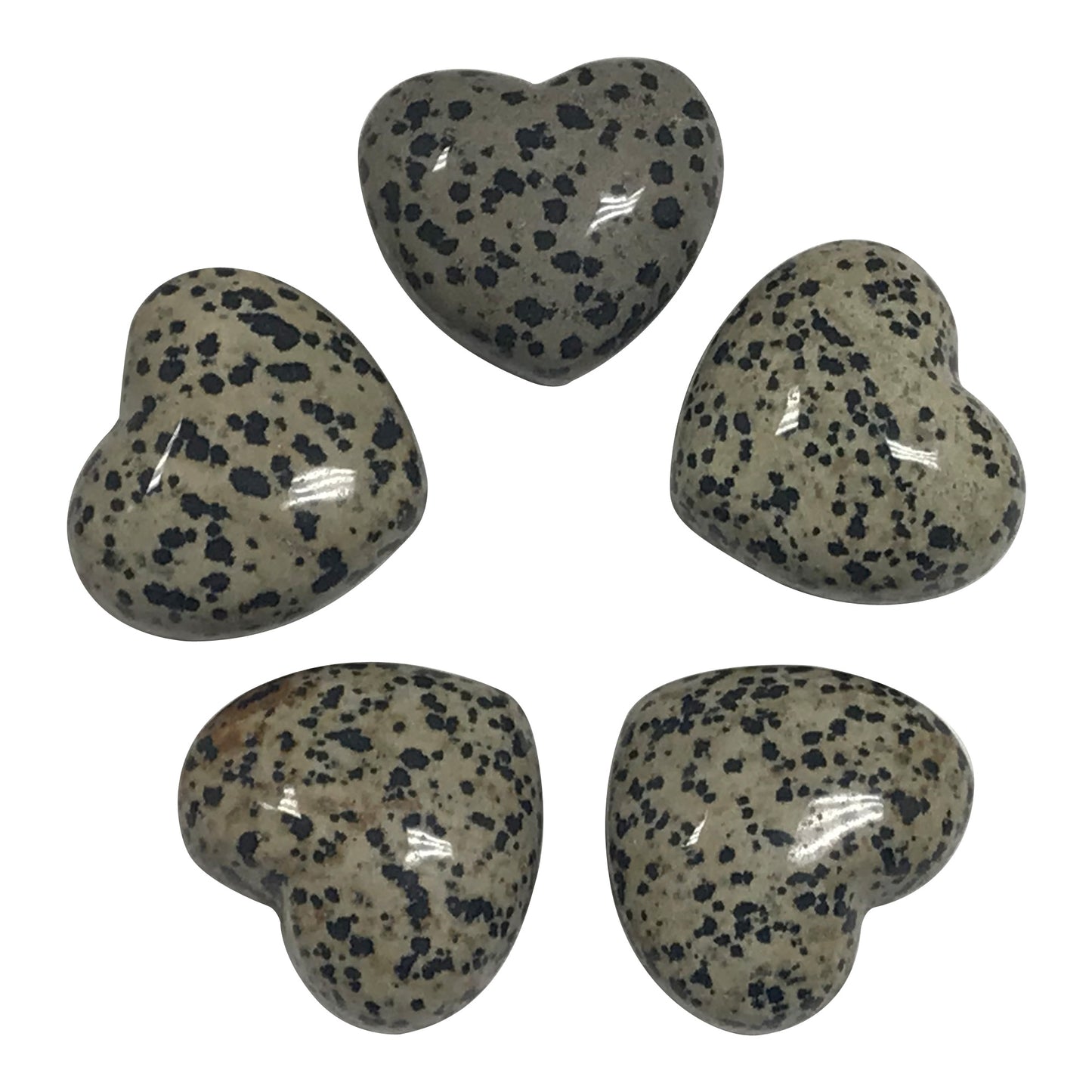 One Piece of Natural Dalmatian Jasper 3" Heart Gemstone Crystal - Gem Avenue