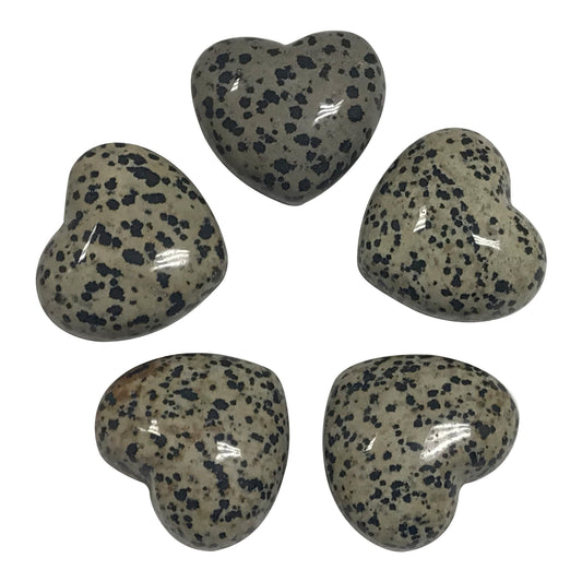 One Piece of Natural Dalmatian Jasper 3" Heart Gemstone Crystal - Gem Avenue