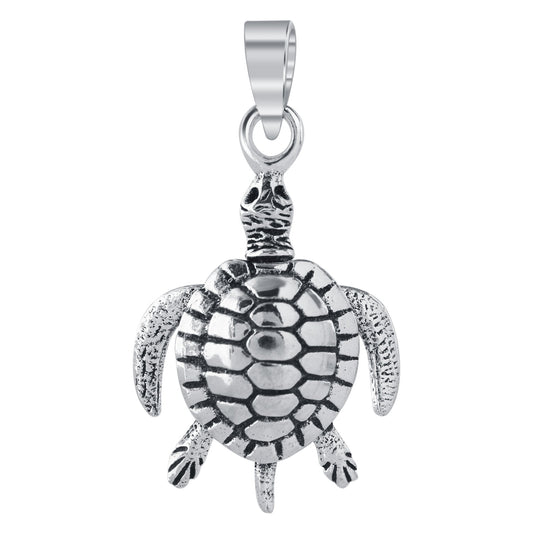 Moving Sea Turtle Pendant Charm 925 Sterling Silver- Gem Avenue