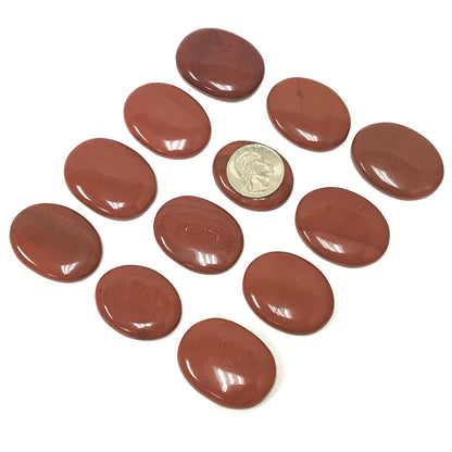 Red Jasper Pocket Fidget Thumb Indent Worry Stone (1 Piece) -RSH204-A