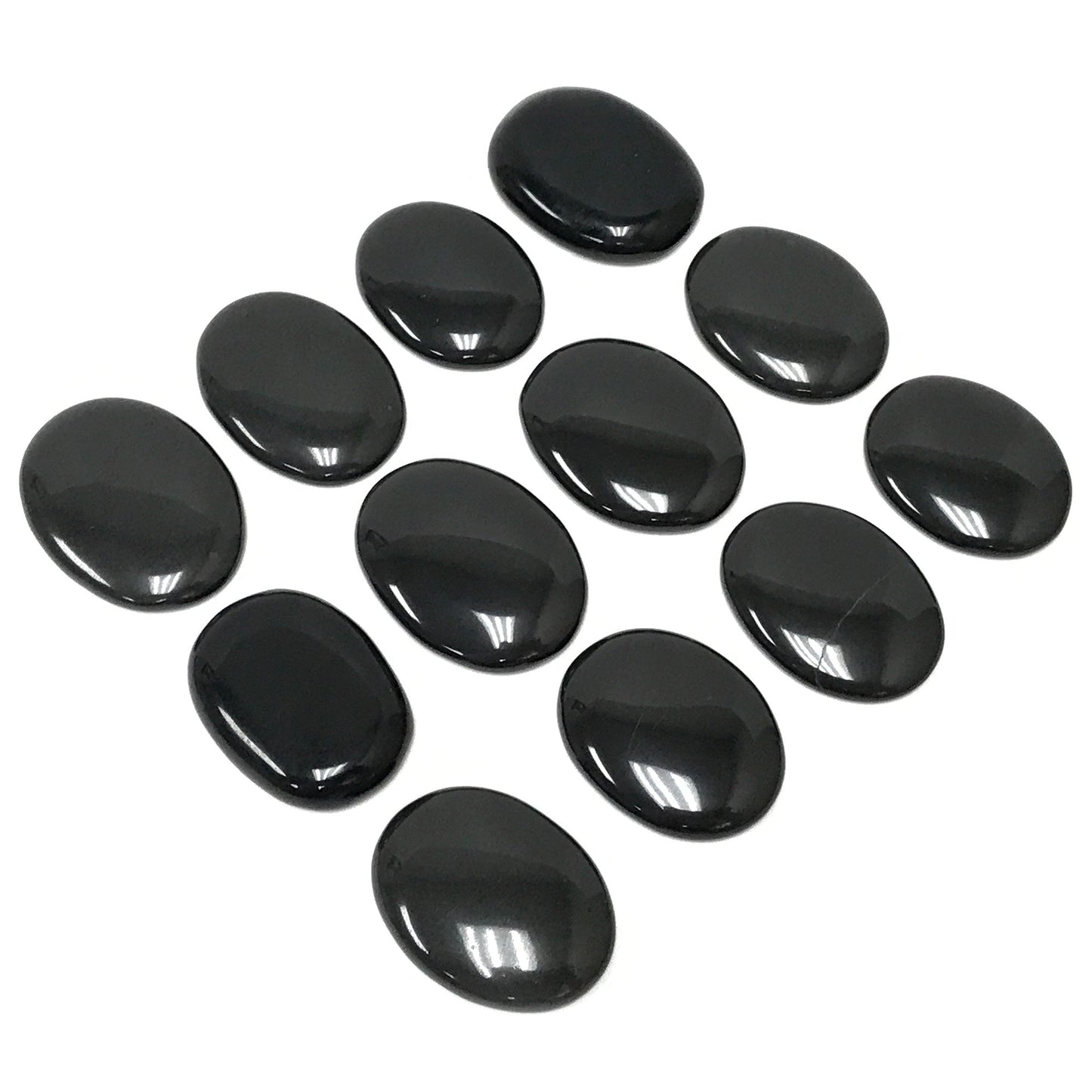 Black Obsidian Pocket Fidget Thumb Indent Worry Stone (1 Piece) -RSH204-B