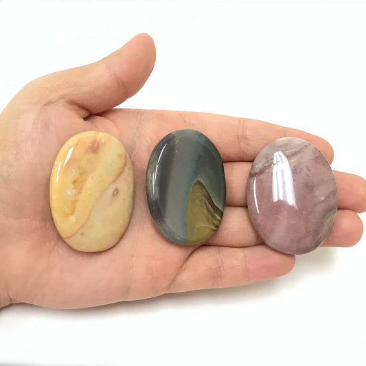Polychrome Jasper Pocket Fidget Thumb Indent Worry Stone (1 Piece) -RSH204-D
