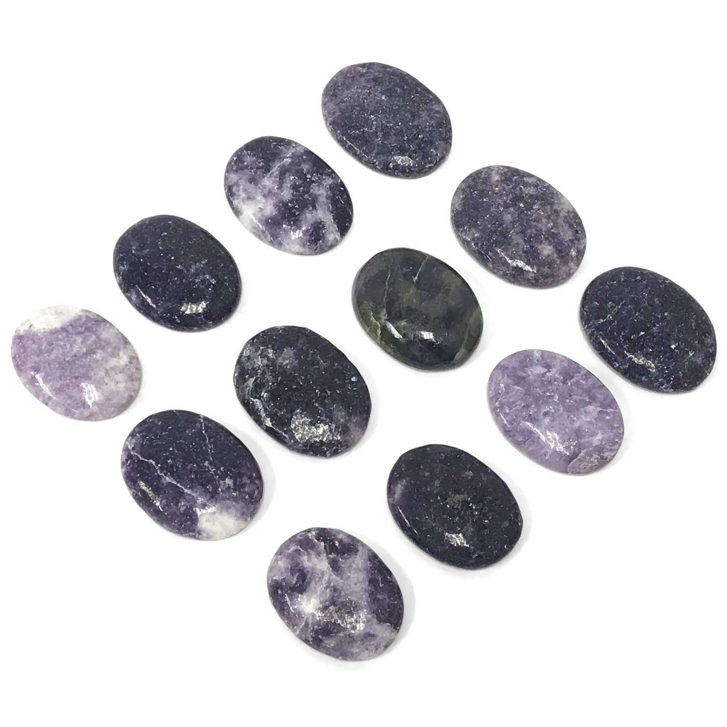 Lepidolite Pocket Fidget Thumb Indent Worry Stone (1 Piece) -RSH204-H