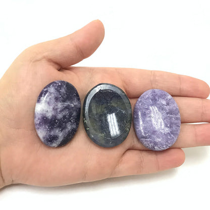 Lepidolite Pocket Fidget Thumb Indent Worry Stone (1 Piece) -RSH204-H