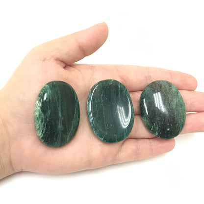Green Jade Pocket Fidget Thumb Indent Worry Stone (1 Piece) -RSH204-J