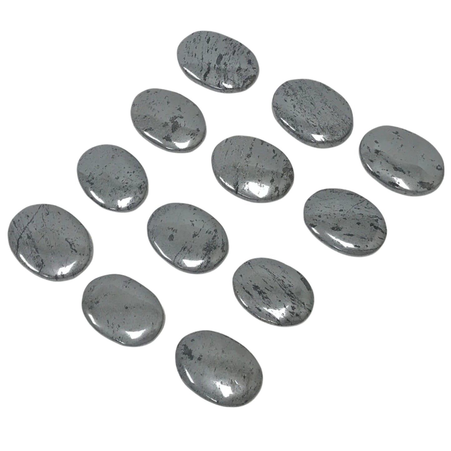Hematite Pocket Fidget Thumb Indent Worry Stone (1 Piece) -RSH204-L