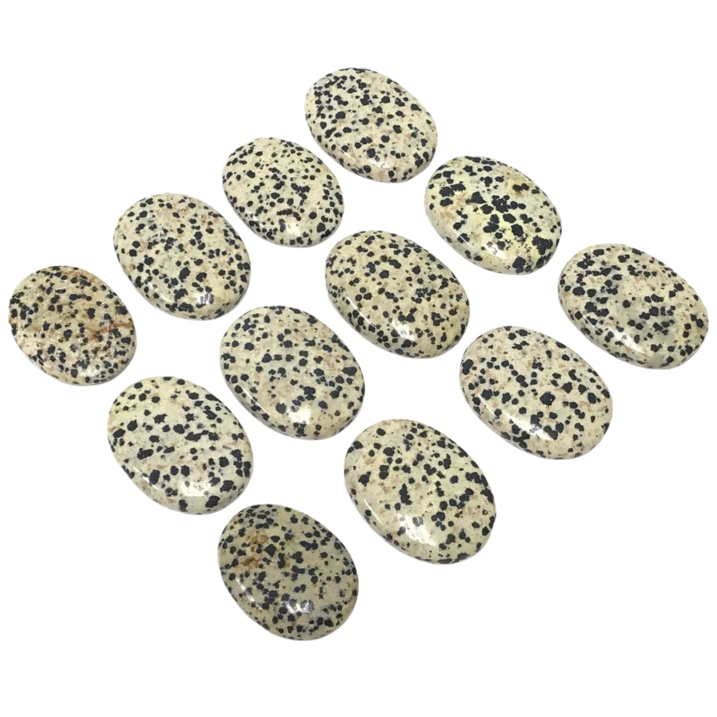 Dalmatian Jasper Worry Stone – Pocket Thumb Stone with Indent for Anxiety and Stress Relief – Polished Fidget Stone for Focus, Calming, Meditation, Grounding – Gift for Men & Women (1 Piece)
