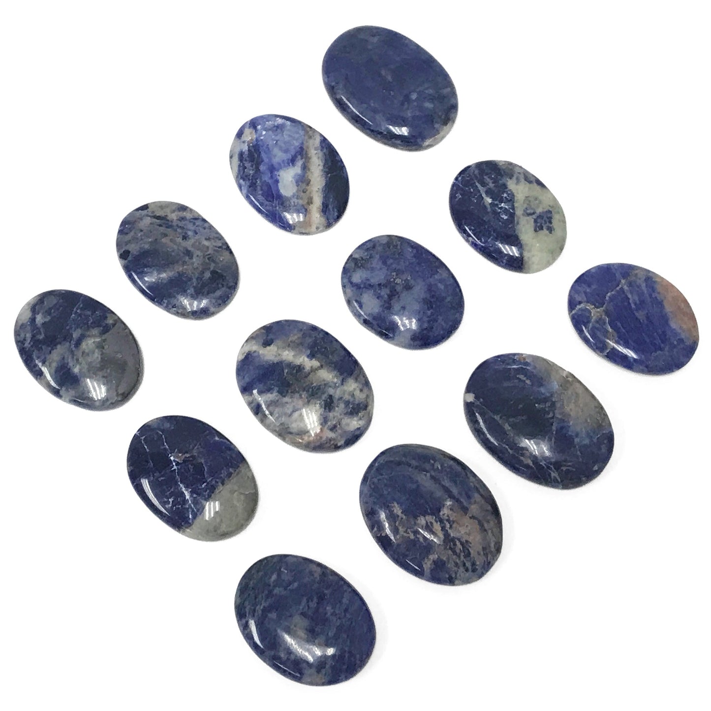 Sodalite Pocket Fidget Thumb Indent Worry Stone (1 Piece) -RSH204-N