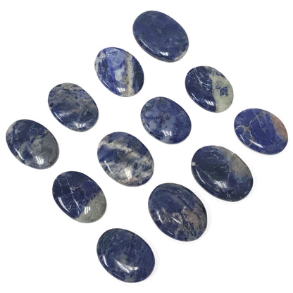 Sodalite Pocket Fidget Thumb Indent Worry Stone (1 Piece) -RSH204-N
