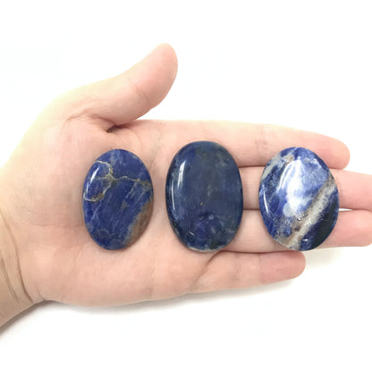 Sodalite Pocket Fidget Thumb Indent Worry Stone (1 Piece) -RSH204-N