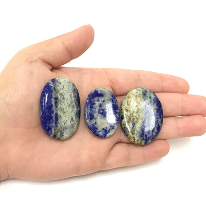 Lapis Lazuli Worry Stone – Pocket Thumb Stone with Indent for Anxiety and Stress Relief – Polished Blue Fidget Stone for Focus, Calming, Meditation, Grounding – Gift for Men & Women (1 Piece) -RSH204-O