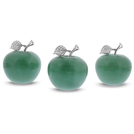 Apple-Shaped Crystal Stone Carving for Luck, Meditation & Home Decoration - RSH218