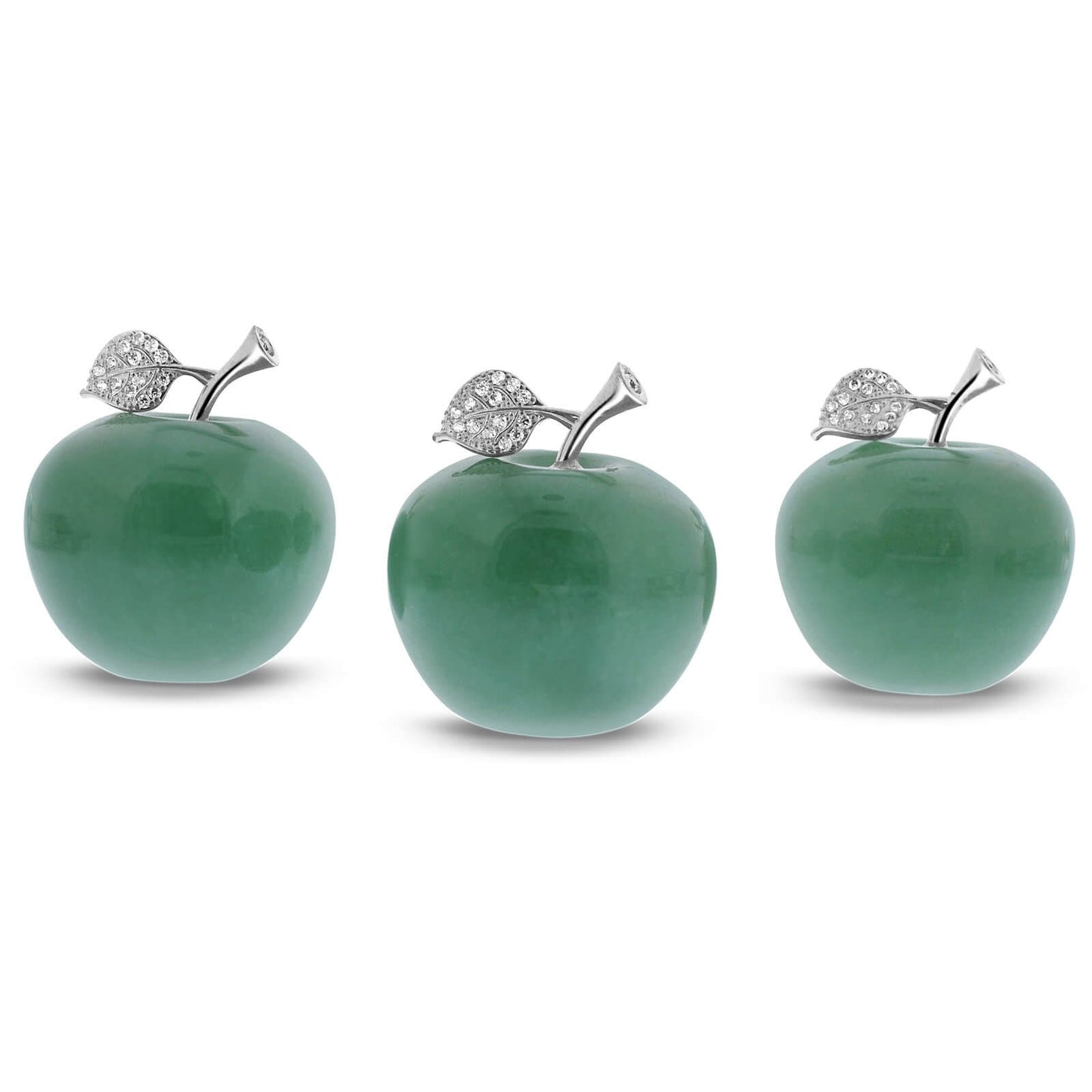 Apple-Shaped Crystal Stone Carving for Luck, Meditation & Home Decoration - RSH218