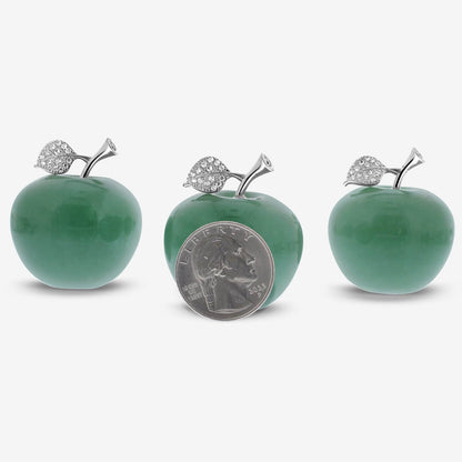 Apple-Shaped Crystal Stone Carving for Luck, Meditation & Home Decoration - RSH218