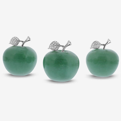 Apple-Shaped Crystal Stone Carving for Luck, Meditation & Home Decoration - RSH218