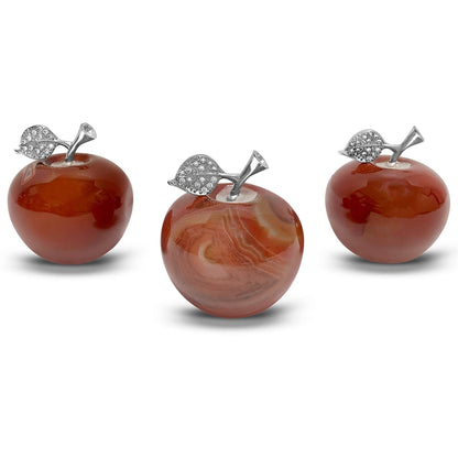 Apple-Shaped Crystal Stone Carving for Luck, Meditation & Home Decoration - RSH218