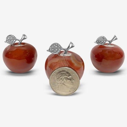 Apple-Shaped Crystal Stone Carving for Luck, Meditation & Home Decoration - RSH218