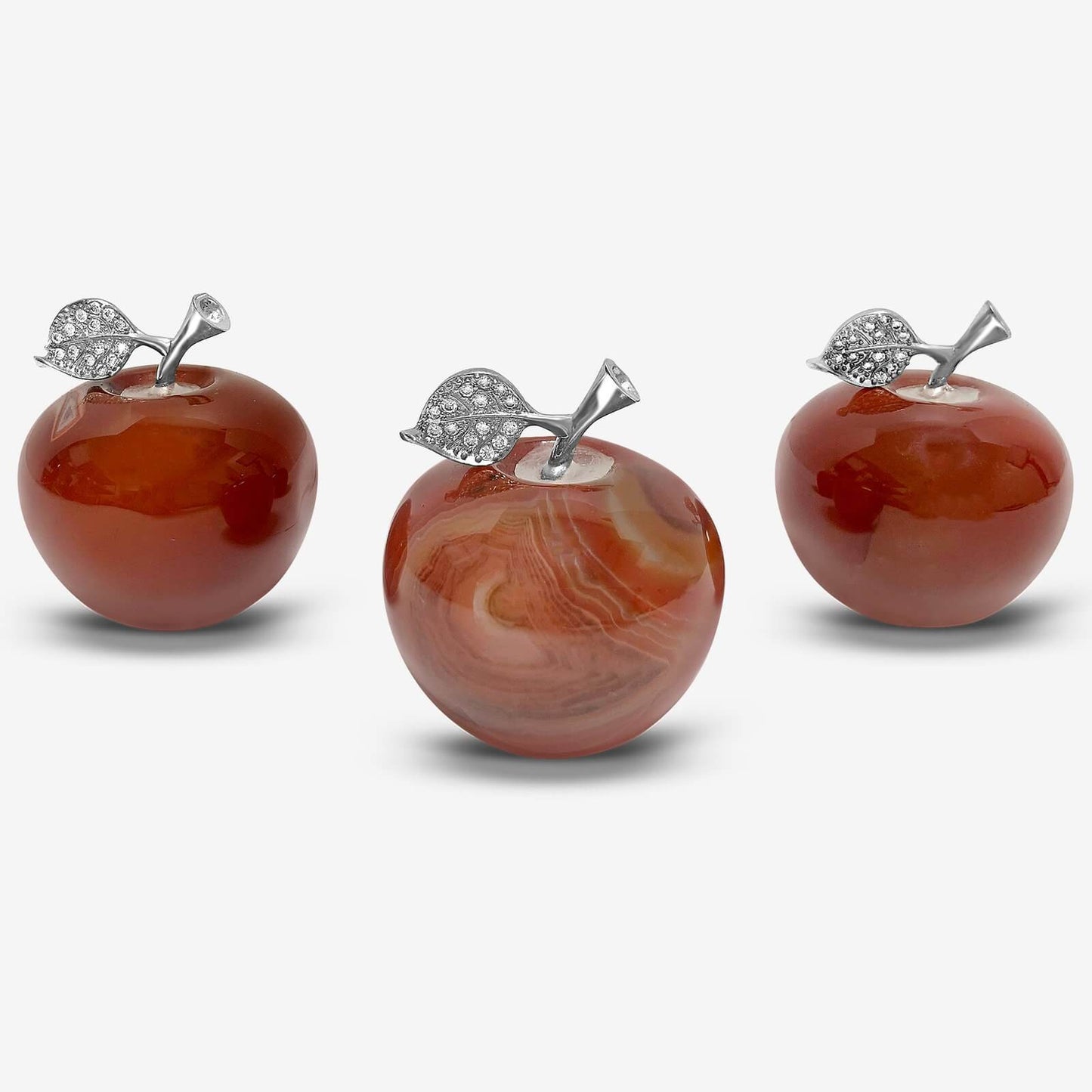 Apple-Shaped Crystal Stone Carving for Luck, Meditation & Home Decoration - RSH218