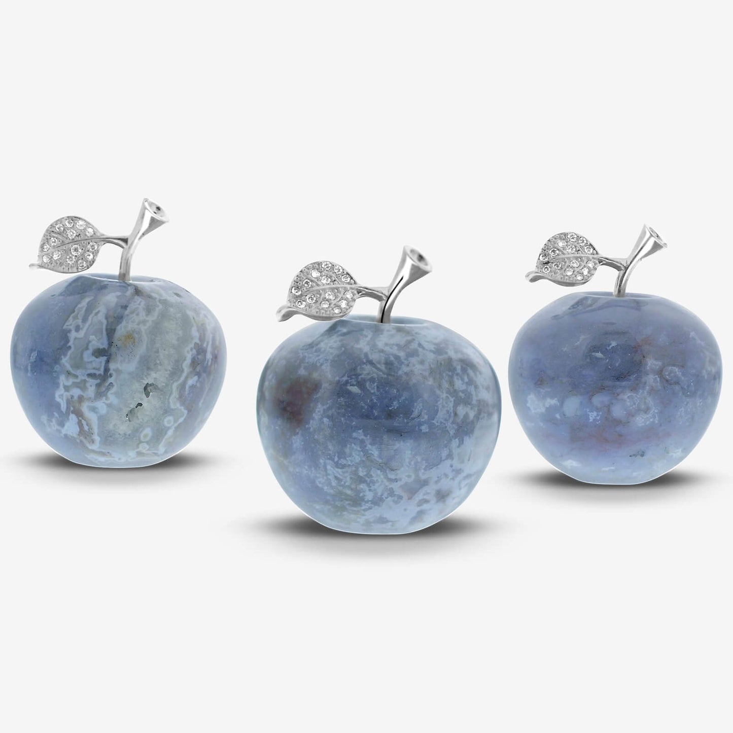 Apple-Shaped Crystal Stone Carving for Luck, Meditation & Home Decoration - RSH218