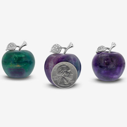 Apple-Shaped Crystal Stone Carving for Luck, Meditation & Home Decoration - RSH218