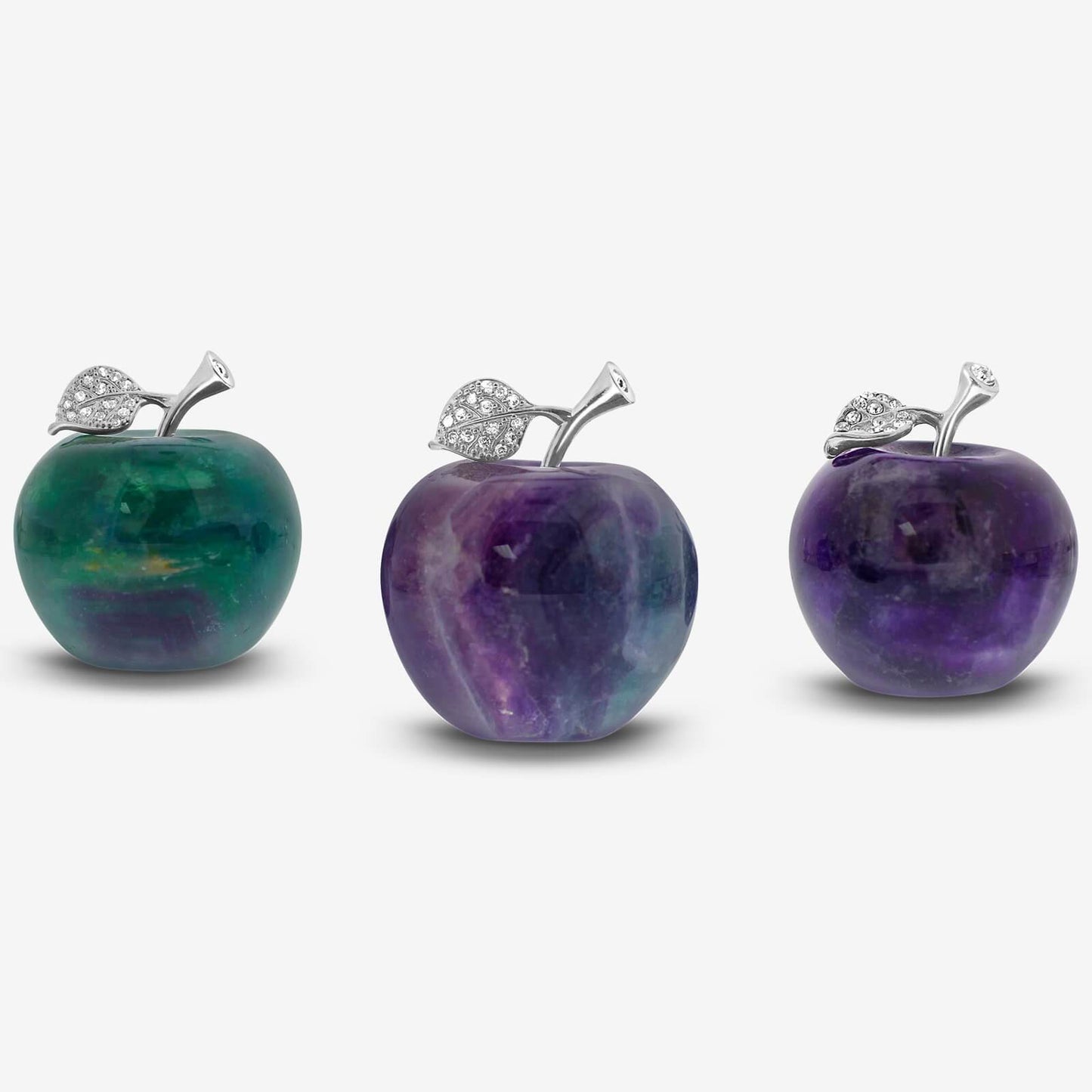 Apple-Shaped Crystal Stone Carving for Luck, Meditation & Home Decoration - RSH218