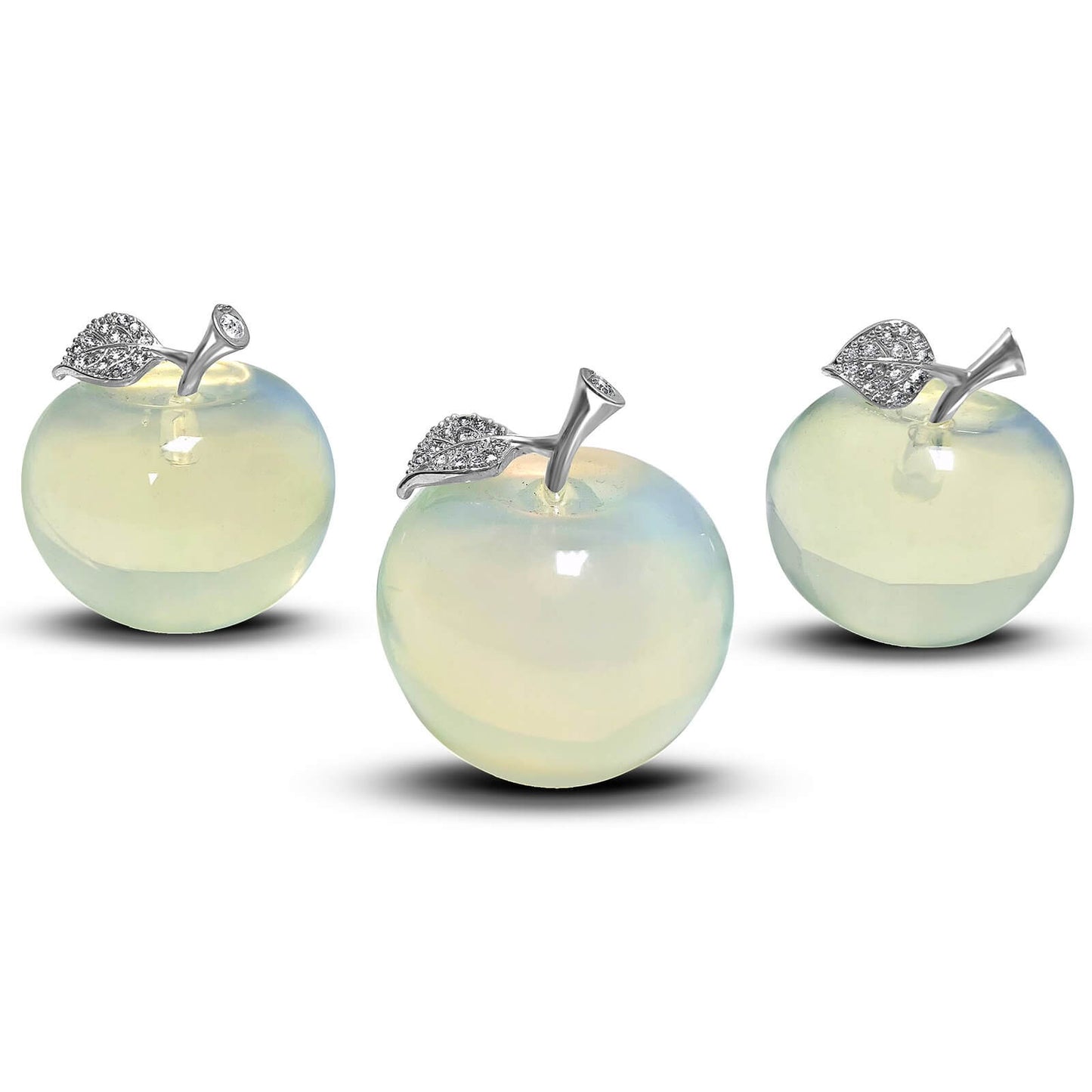 Apple-Shaped Crystal Stone Carving for Luck, Meditation & Home Decoration - RSH218