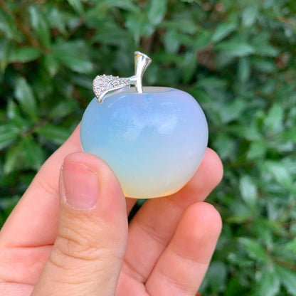 Apple-Shaped Crystal Stone Carving for Luck, Meditation & Home Decoration - RSH218