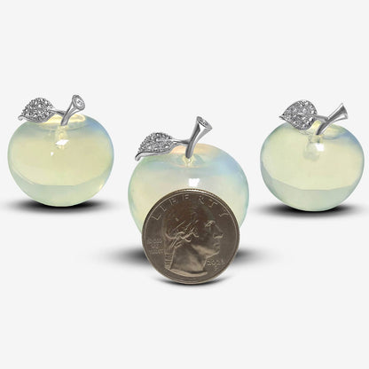 Apple-Shaped Crystal Stone Carving for Luck, Meditation & Home Decoration - RSH218