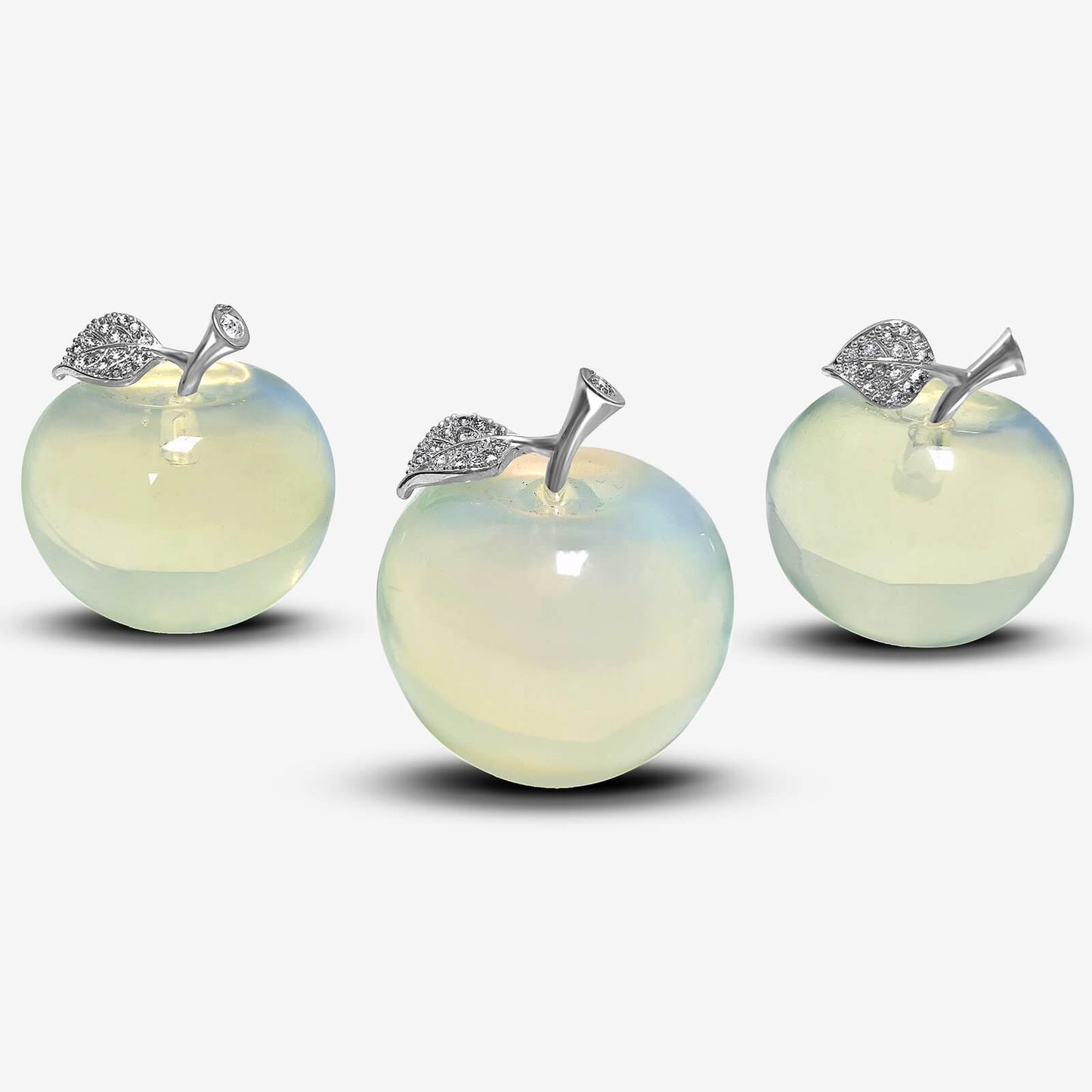 Apple-Shaped Crystal Stone Carving for Luck, Meditation & Home Decoration - RSH218