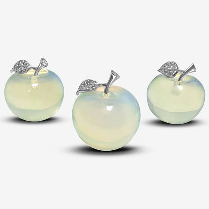 Apple-Shaped Crystal Stone Carving for Luck, Meditation & Home Decoration - RSH218
