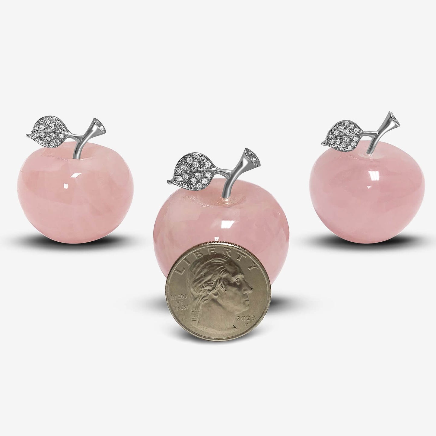 Apple-Shaped Crystal Stone Carving for Luck, Meditation & Home Decoration - RSH218