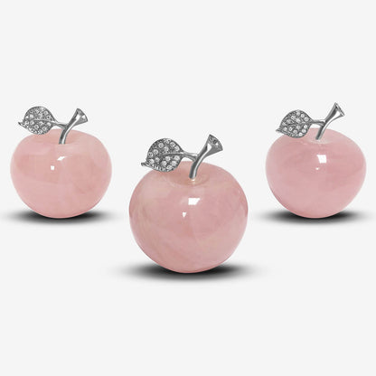 Apple-Shaped Crystal Stone Carving for Luck, Meditation & Home Decoration - RSH218