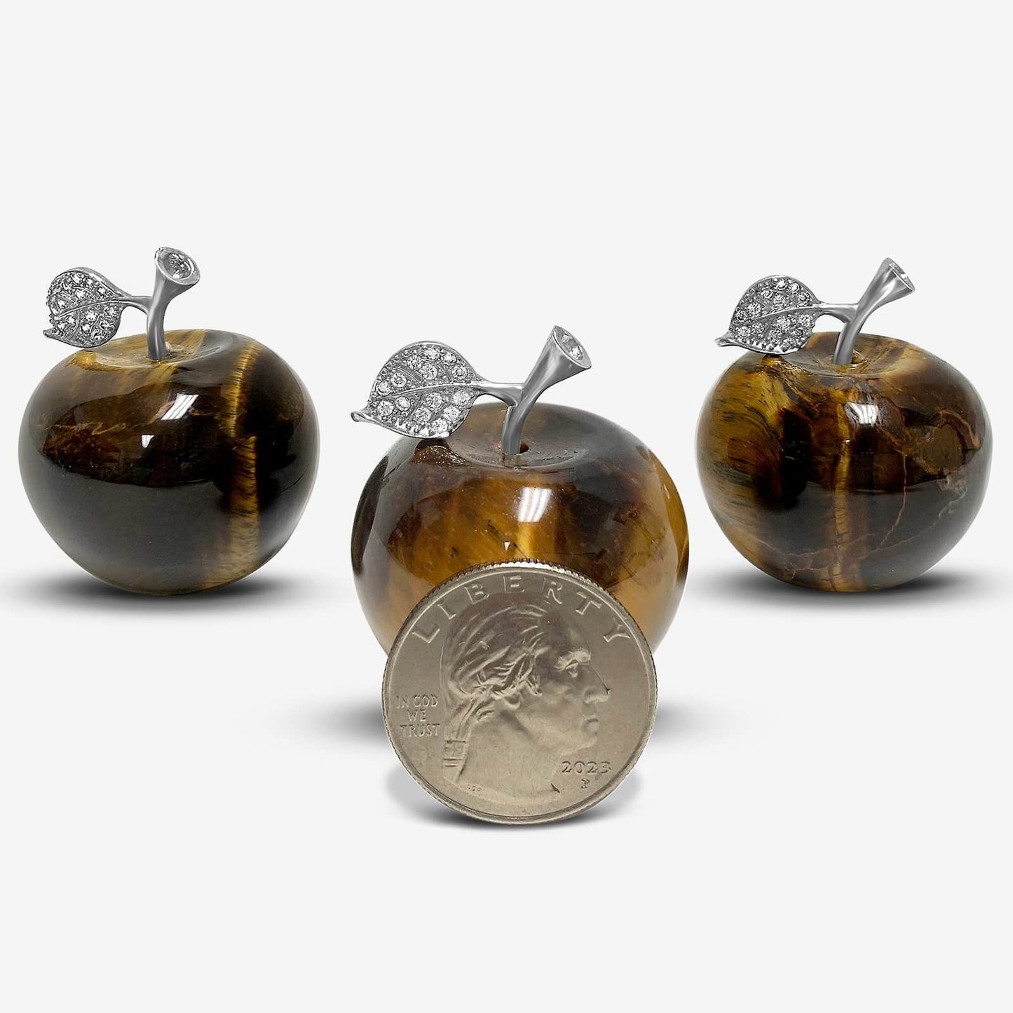 Apple-Shaped Crystal Stone Carving for Luck, Meditation & Home Decoration - RSH218