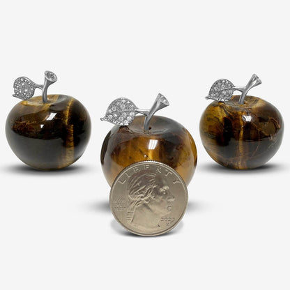 Apple-Shaped Crystal Stone Carving for Luck, Meditation & Home Decoration - RSH218