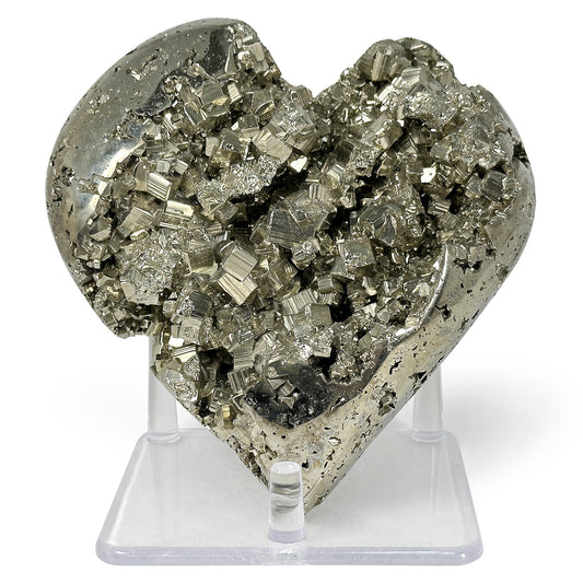 Natural Pyrite Heart Shaped Crystal Gemstone - Gem Avenue