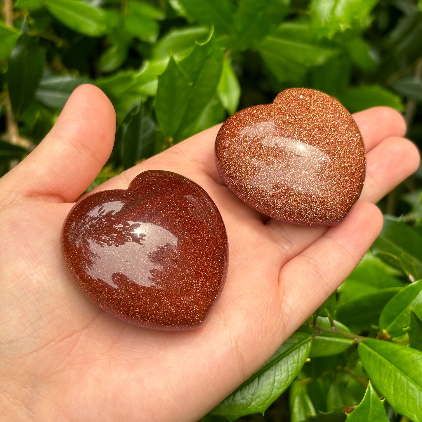 Natural Goldstone Love Heart Crystal Gemstone -RSH251