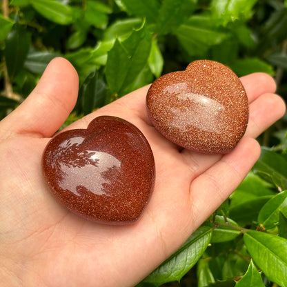 Natural Goldstone Love Heart Crystal Gemstone -RSH251