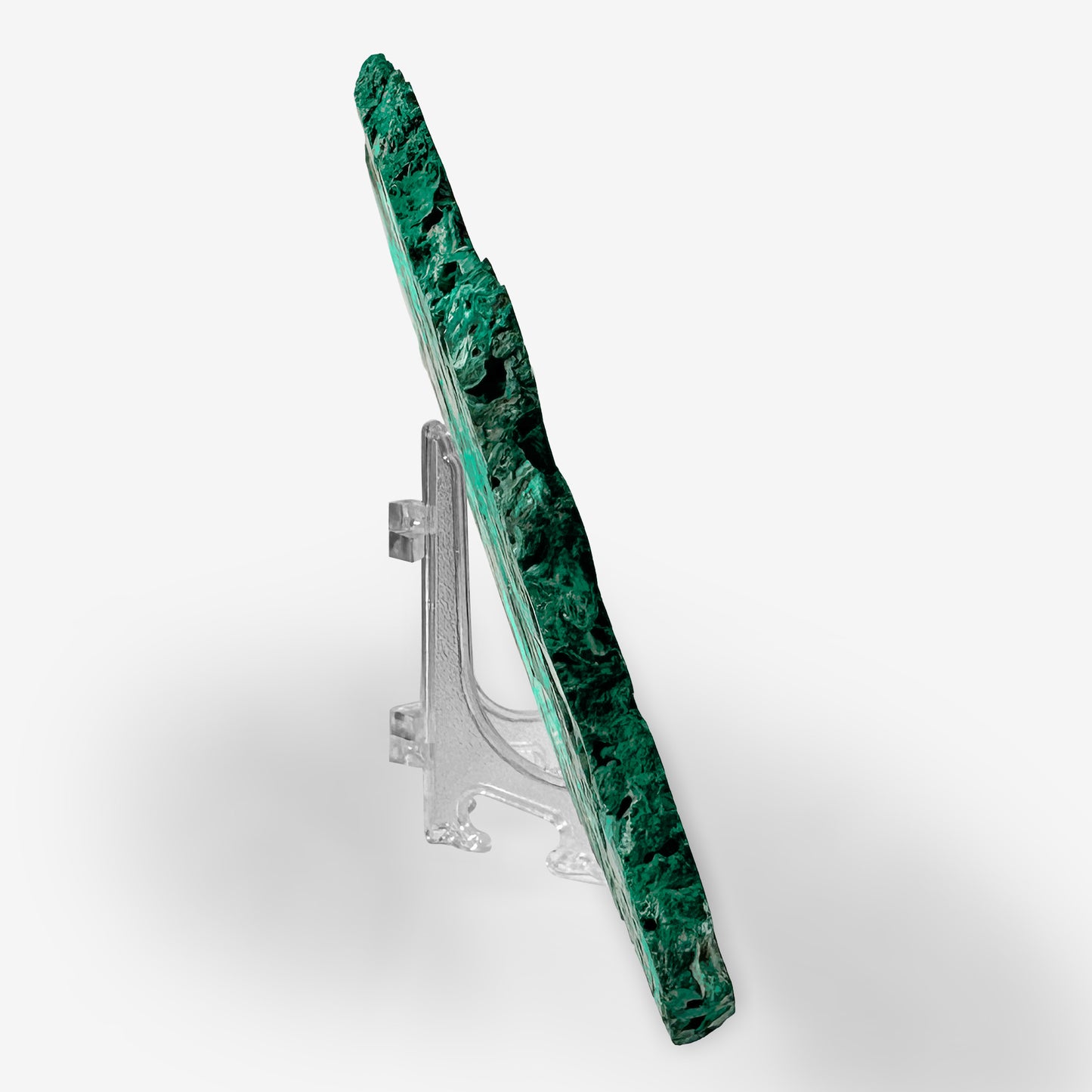 Natural Malachite Crystal Slab – Polished Green Gemstone for Collectors, Lapidary, Crafts, Display, and Home Decor – Banded Malachite Slice - RSL040
