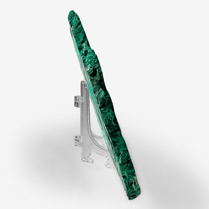 Natural Malachite Crystal Slab – Polished Green Gemstone for Collectors, Lapidary, Crafts, Display, and Home Decor – Banded Malachite Slice - RSL040