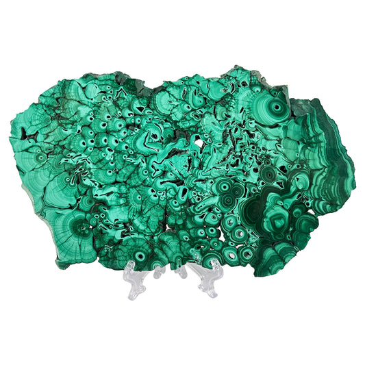 Natural Malachite Crystal Slab – Polished Green Gemstone Slice for Collectors, Crafts, Display, and Home Decor – Banded Malachite Specimen - RSL041
