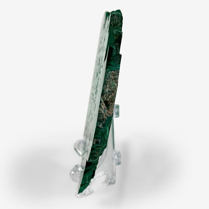 Natural Malachite Crystal Slab – Polished Green Gemstone Slice for Collectors, Crafts, Display, and Home Decor – Banded Malachite Specimen - RSL041