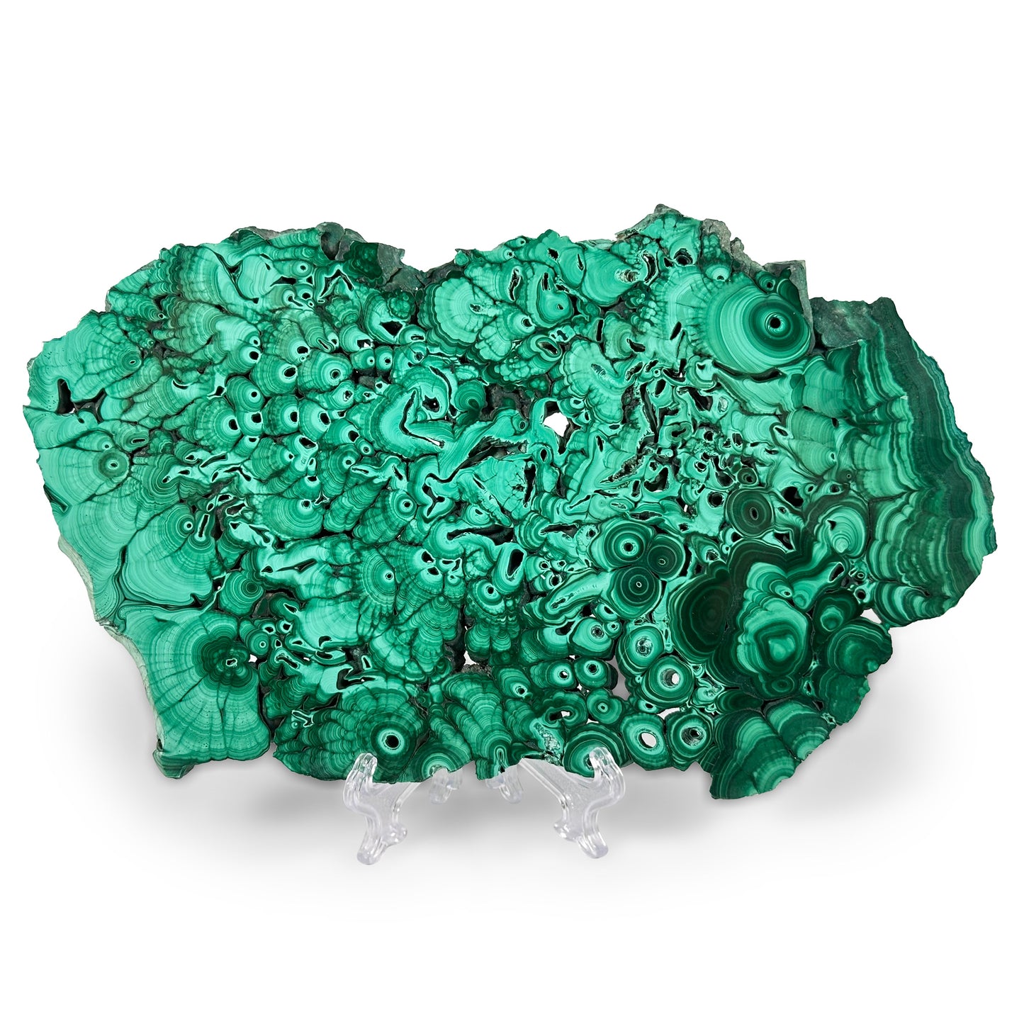 Natural Malachite Crystal Slab – Polished Green Gemstone Slice for Collectors, Crafts, Display, and Home Decor – Banded Malachite Specimen - RSL041