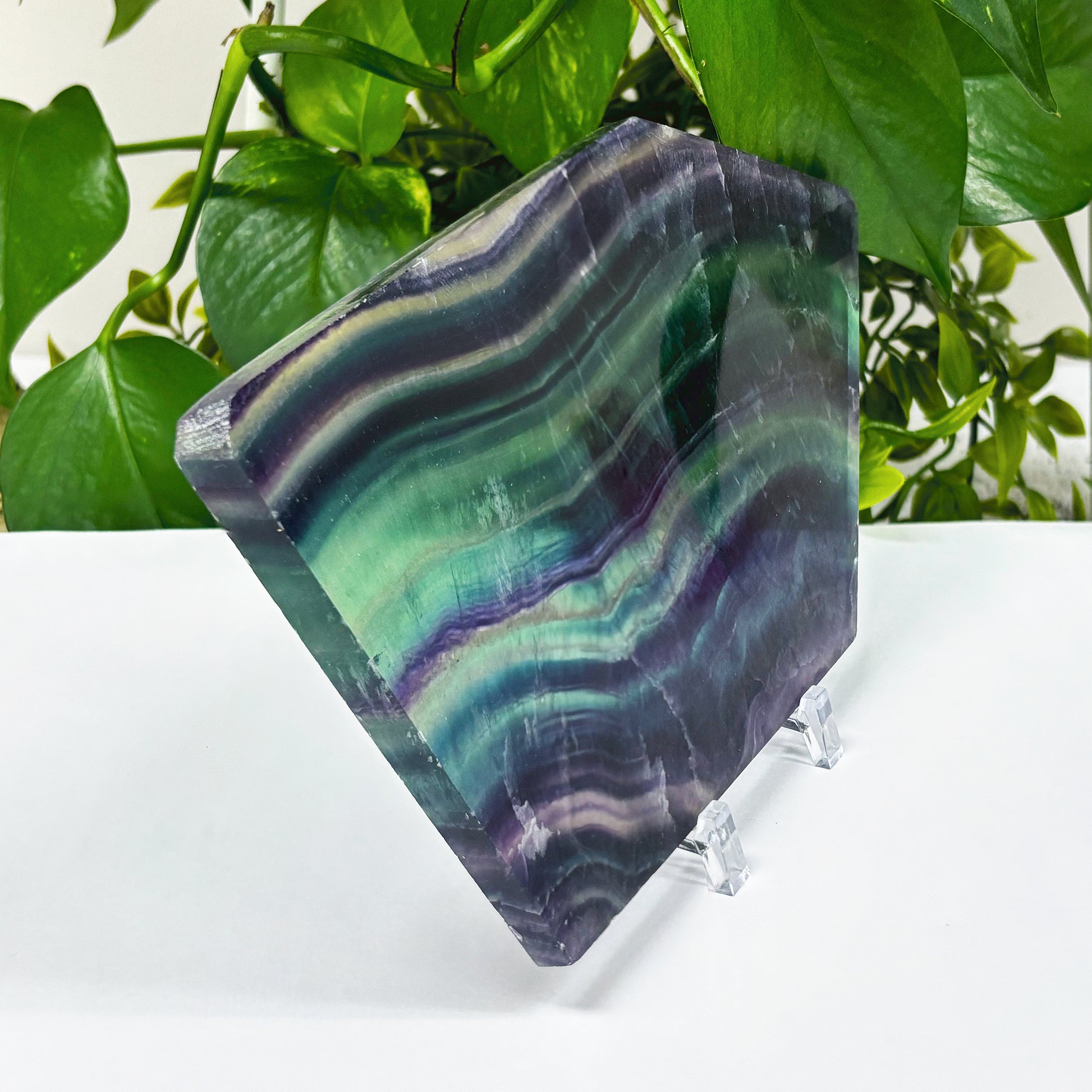 Natural Fluorite Crystal Gemstone Slab - Gem Avenue