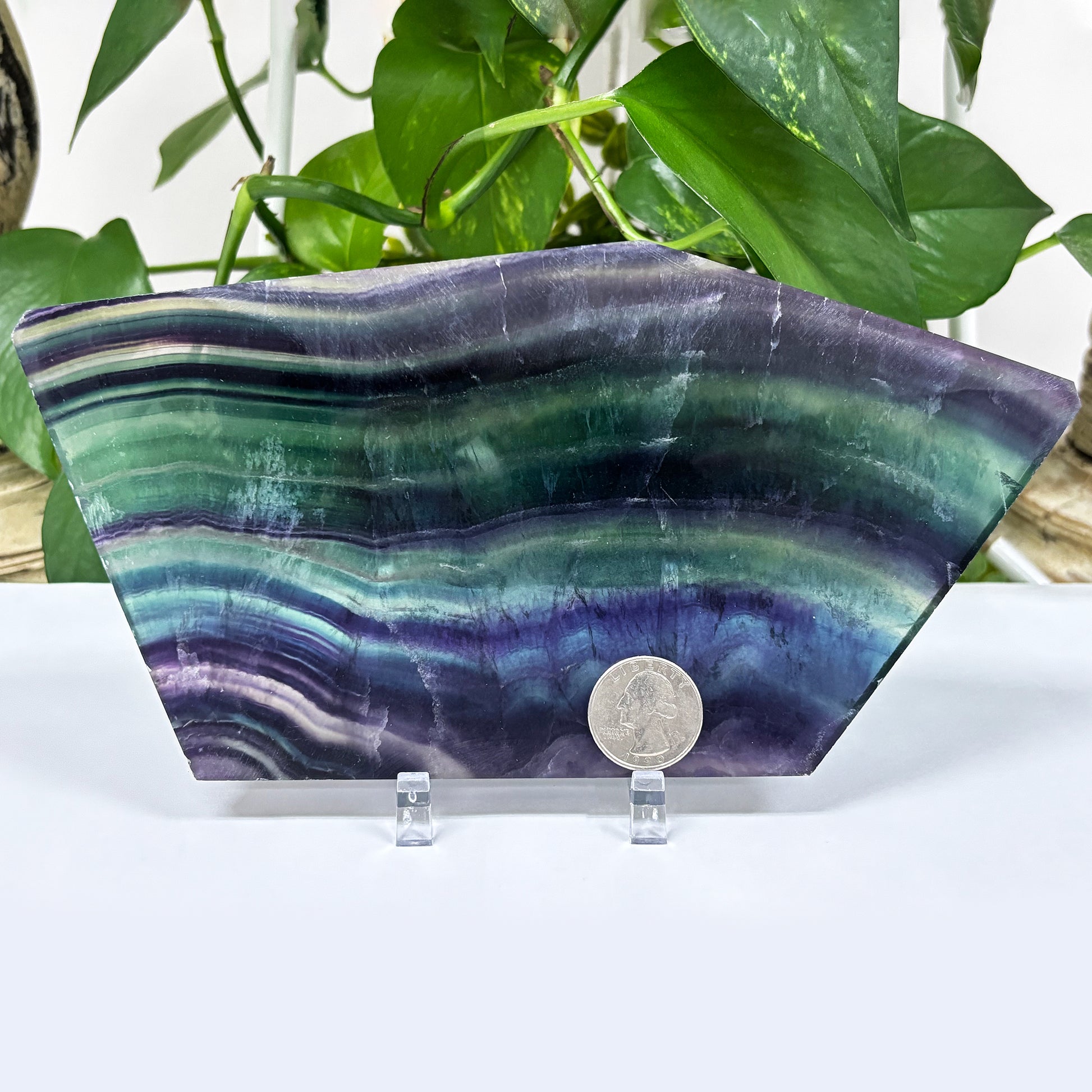 Natural Fluorite Crystal Gemstone Slab - Gem Avenue